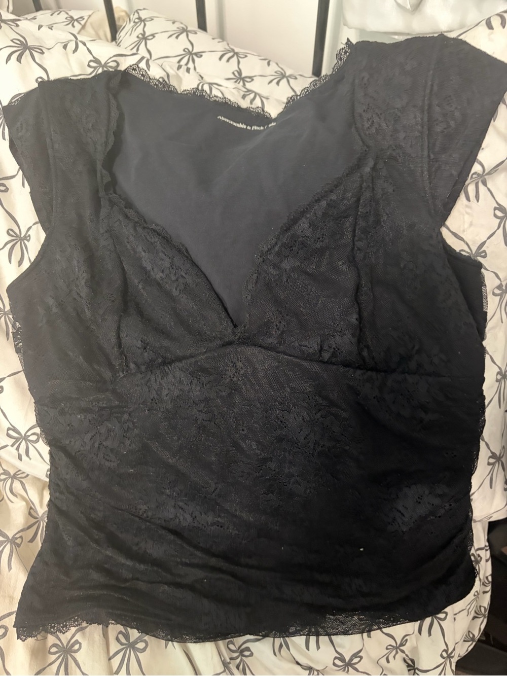 Abercrombie & fitch black lace top - Picture 2 of 2